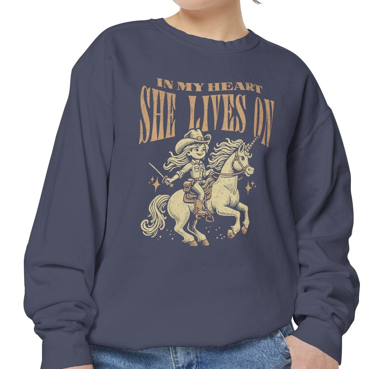 In My Heart She Lives On Comfort Colors Sweatshirt